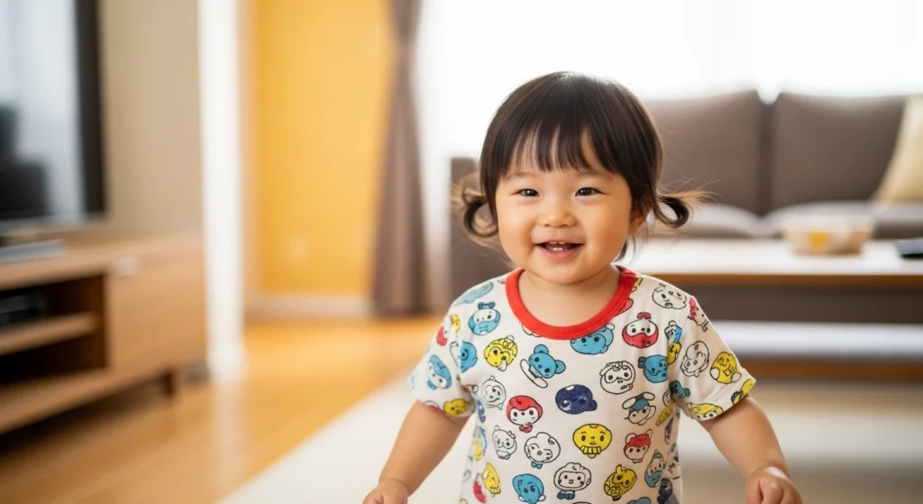 家の中を歩く少女