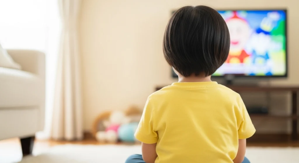TVを見ている幼児